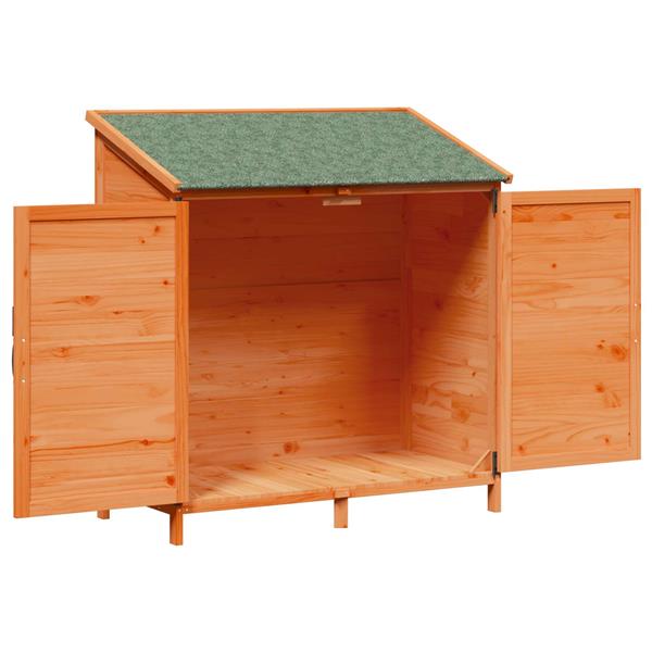 Grote foto vidaxl tuinschuur bruin 106 x 56 x 113 5 cm bewerkt hout tuin en terras tuinhuisjes en blokhutten