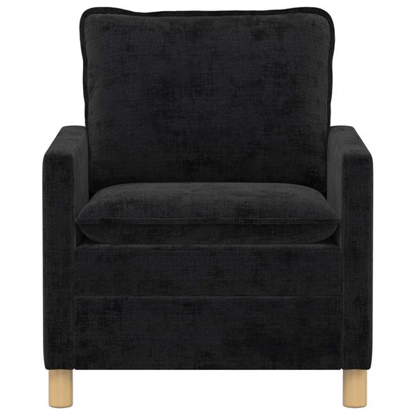 Grote foto vidaxl bank zwart 76 x 81 x 87 5 cm polyester huis en inrichting bankstellen