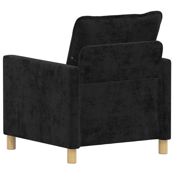 Grote foto vidaxl bank zwart 76 x 81 x 87 5 cm polyester huis en inrichting bankstellen