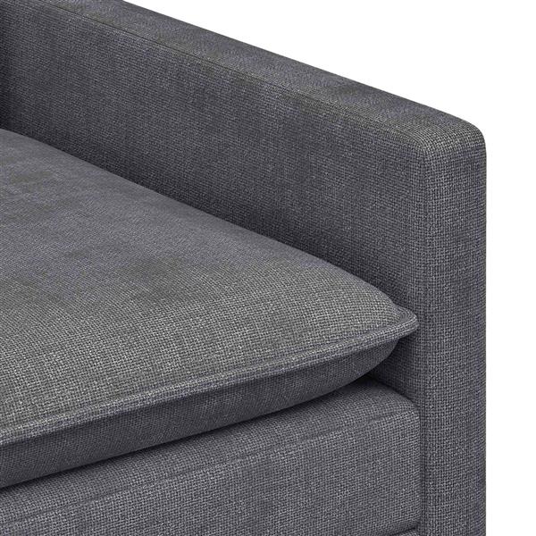 Grote foto vidaxl bank donkergrijs 76 x 81 x 87 5 cm polyester huis en inrichting bankstellen