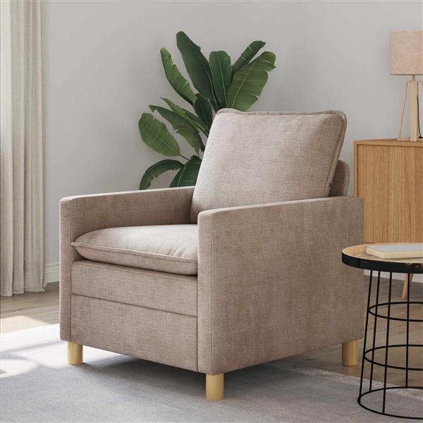 Grote foto vidaxl bank beige 76 x 81 x 87 5 cm polyester huis en inrichting bankstellen