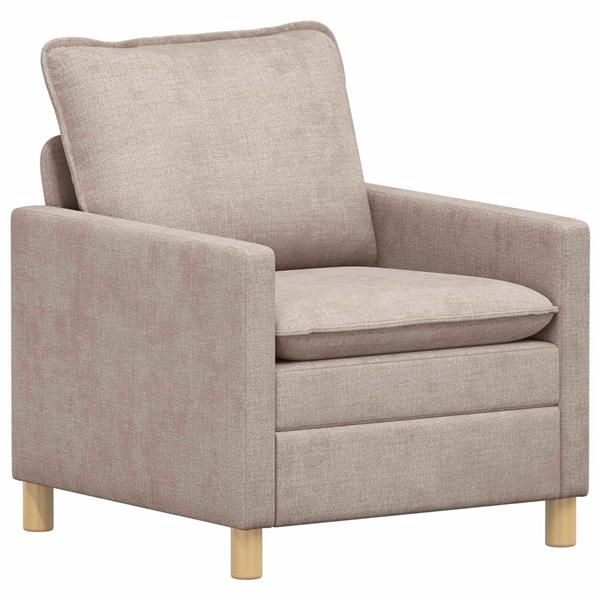 Grote foto vidaxl bank beige 76 x 81 x 87 5 cm polyester huis en inrichting bankstellen