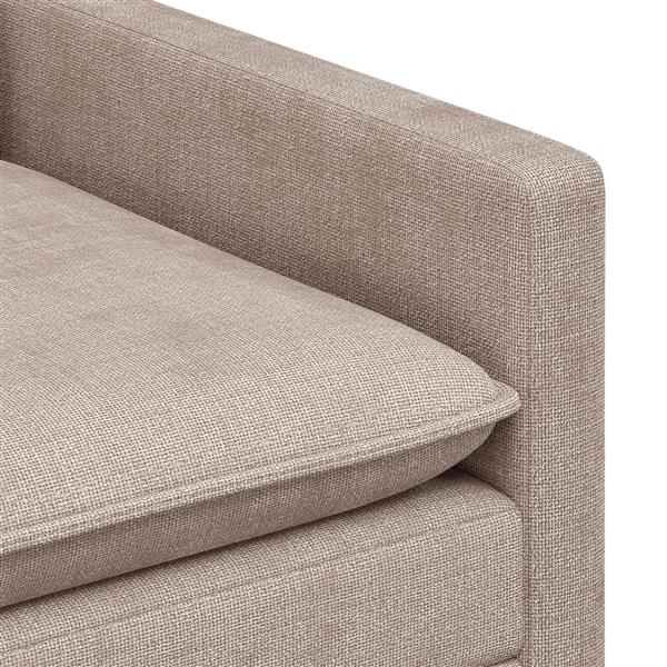 Grote foto vidaxl bank beige 76 x 81 x 87 5 cm polyester huis en inrichting bankstellen
