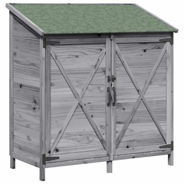 Grote foto vidaxl tuinschuur grijs 106 x 56 x 113 5 cm bewerkt hout tuin en terras tuinhuisjes en blokhutten