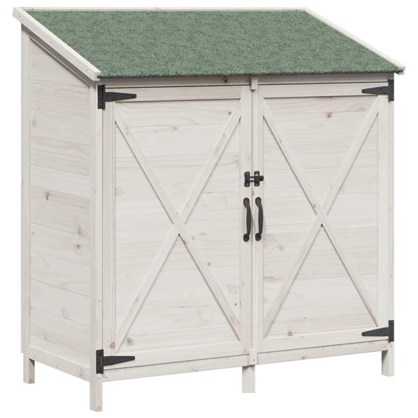 Grote foto vidaxl tuinschuur wit 106 x 56 x 113 5 cm bewerkt hout tuin en terras tuinhuisjes en blokhutten