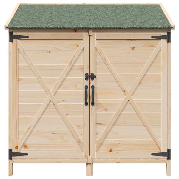 Grote foto vidaxl tuinschuur naturel 106 x 56 x 113 5 cm bewerkt hout tuin en terras tuinhuisjes en blokhutten