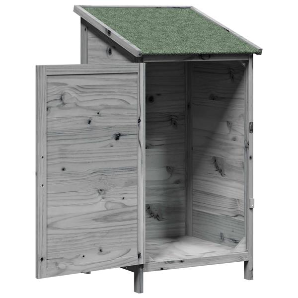Grote foto vidaxl tuinschuur grijs 59 5 x 56 x 113 5 cm bewerkt hout tuin en terras tuinhuisjes en blokhutten