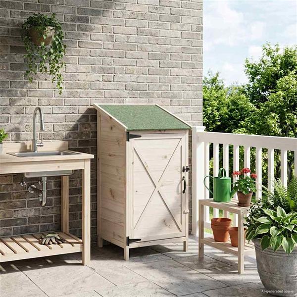 Grote foto vidaxl tuinschuur wit 59 5 x 56 x 113 5 cm bewerkt hout tuin en terras tuinhuisjes en blokhutten
