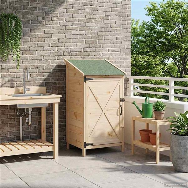 Grote foto vidaxl tuinschuur naturel 59 5 x 56 x 113 5 cm bewerkt hout tuin en terras tuinhuisjes en blokhutten