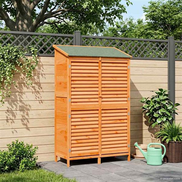 Grote foto vidaxl tuinschuur bruin 106 x 56 x 176 5 cm massief vurenhout tuin en terras tuinhuisjes en blokhutten