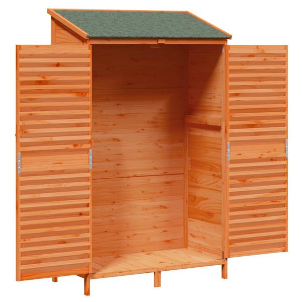 Grote foto vidaxl tuinschuur bruin 106 x 56 x 176 5 cm massief vurenhout tuin en terras tuinhuisjes en blokhutten