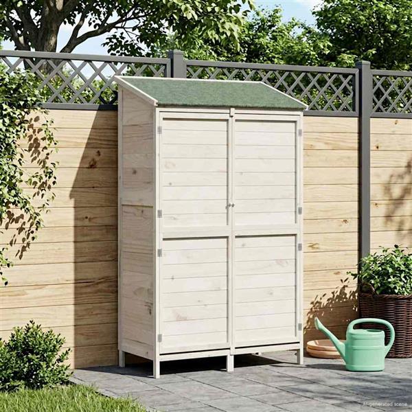 Grote foto vidaxl tuinschuur wit 106 x 56 x 176 5 cm massief vurenhout tuin en terras tuinhuisjes en blokhutten