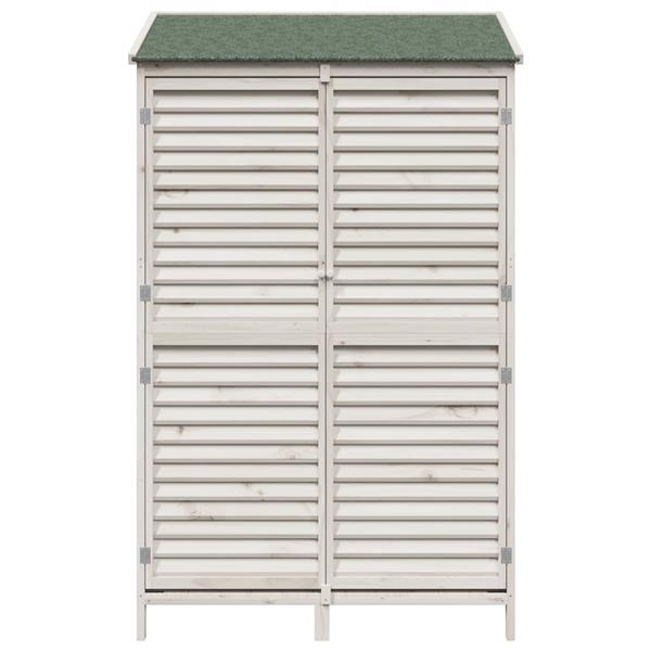 Grote foto vidaxl tuinschuur wit 106 x 56 x 176 5 cm massief vurenhout tuin en terras tuinhuisjes en blokhutten