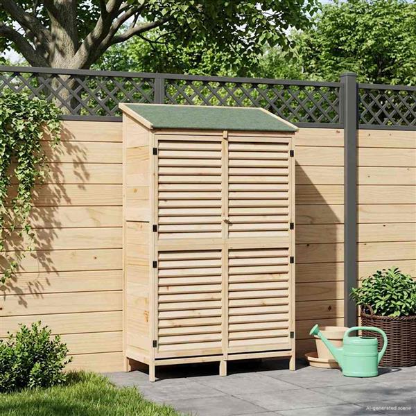 Grote foto vidaxl tuinschuur naturel 106 x 56 x 176 5 cm massief vurenhout tuin en terras tuinhuisjes en blokhutten