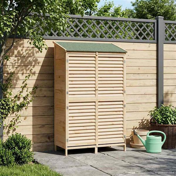 Grote foto vidaxl tuinschuur naturel 106 x 56 x 176 5 cm massief vurenhout tuin en terras tuinhuisjes en blokhutten