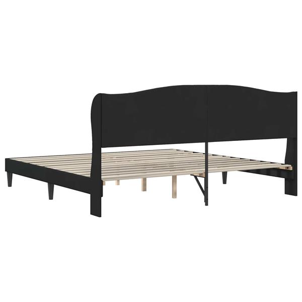 Grote foto vidaxl bedframe met hoofdeinde zwart 200 x 200 cm fluweel antiek en kunst stoelen en banken