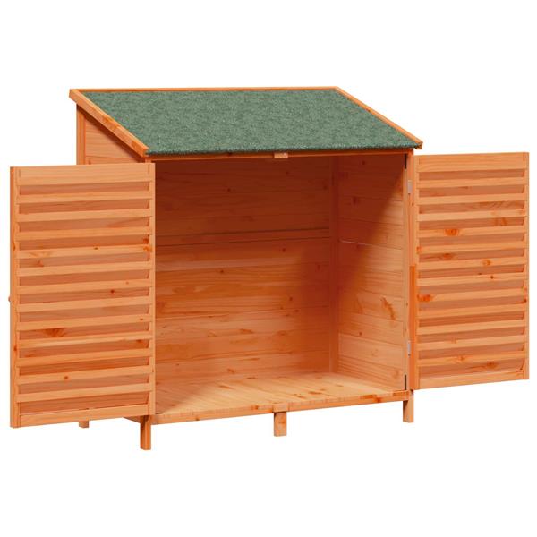 Grote foto vidaxl tuinschuur bruin 106 x 56 x 113 5 cm massief vurenhout tuin en terras tuinhuisjes en blokhutten