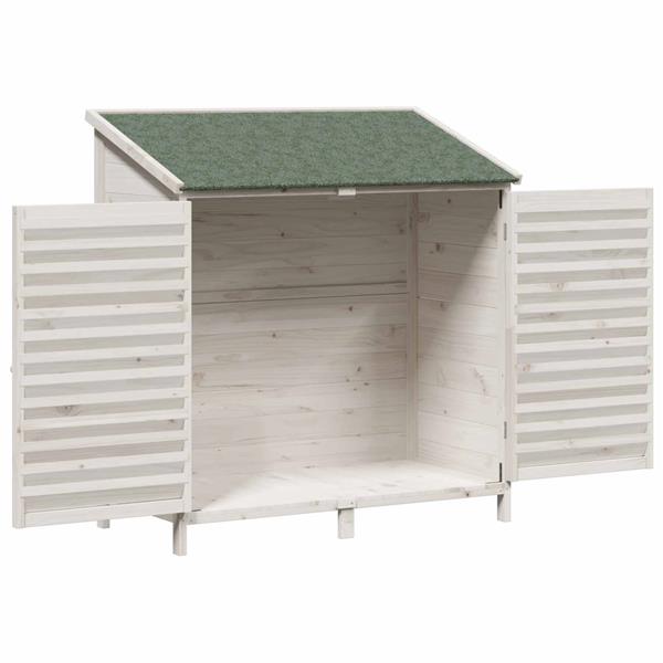 Grote foto vidaxl tuinschuur wit 106 x 56 x 113 5 cm massief vurenhout tuin en terras tuinhuisjes en blokhutten