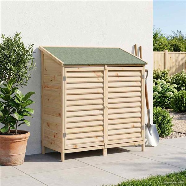 Grote foto vidaxl tuinschuur naturel 106 x 56 x 113 5 cm massief vurenhout tuin en terras tuinhuisjes en blokhutten