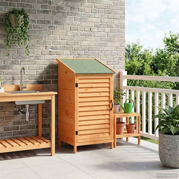 Grote foto vidaxl tuinschuur bruin 59 x 56 x 113 5 cm massief vurenhout tuin en terras tuinhuisjes en blokhutten