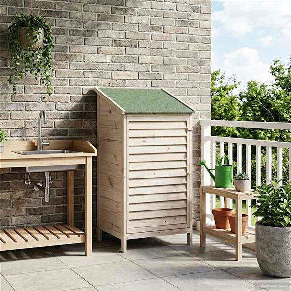 Grote foto vidaxl tuinschuur wit 59 x 56 x 113 5 cm massief vurenhout tuin en terras tuinhuisjes en blokhutten