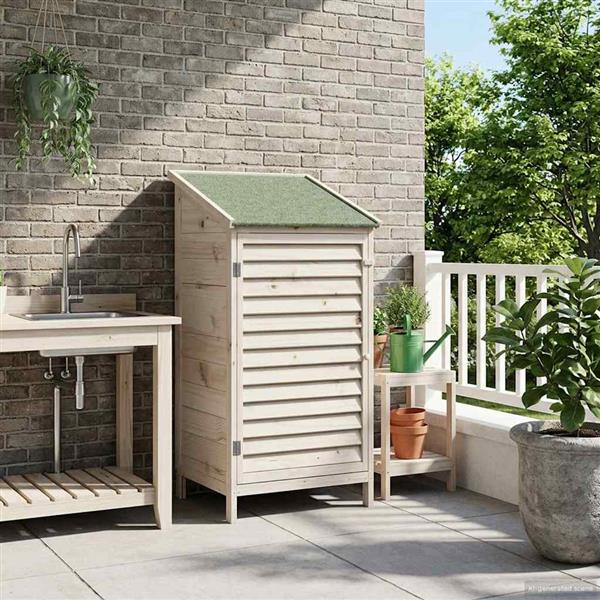 Grote foto vidaxl tuinschuur wit 59 x 56 x 113 5 cm massief vurenhout tuin en terras tuinhuisjes en blokhutten
