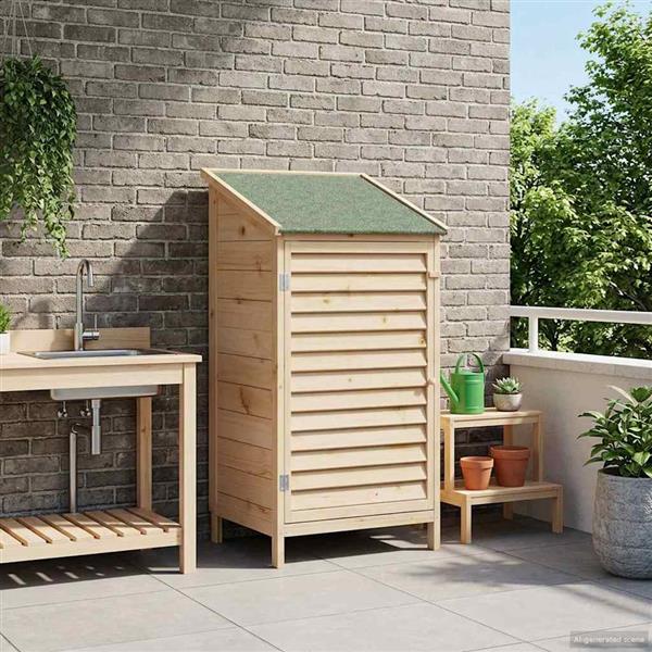 Grote foto vidaxl tuinschuur naturel 59 x 56 x 113 5 cm massief vurenhout tuin en terras tuinhuisjes en blokhutten