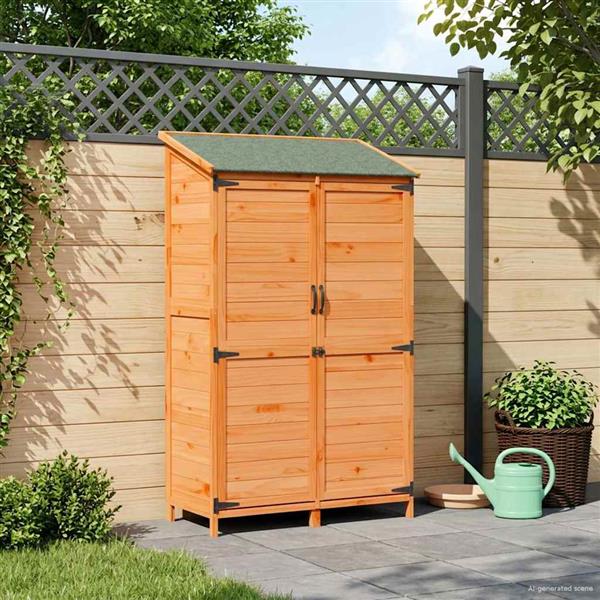 Grote foto vidaxl tuinschuur bruin 106 5 x 56 x 176 cm bewerkt hout tuin en terras tuinhuisjes en blokhutten