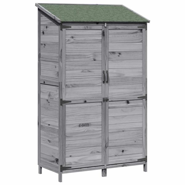 Grote foto vidaxl tuinschuur grijs 106 5 x 56 x 176 cm bewerkt hout tuin en terras tuinhuisjes en blokhutten