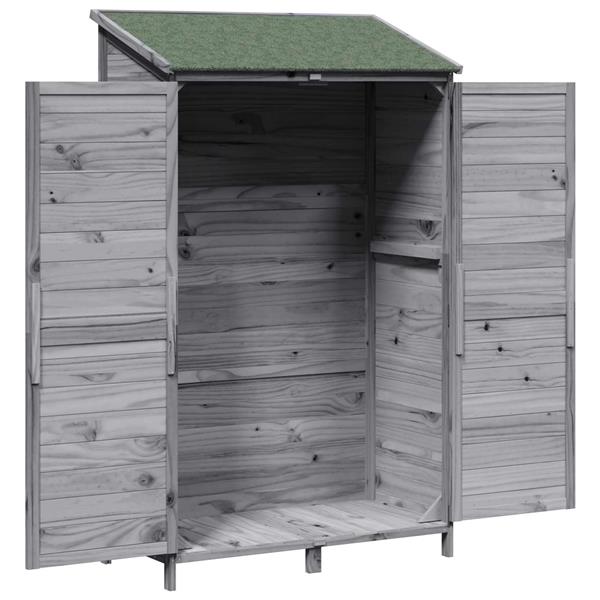 Grote foto vidaxl tuinschuur grijs 106 5 x 56 x 176 cm bewerkt hout tuin en terras tuinhuisjes en blokhutten