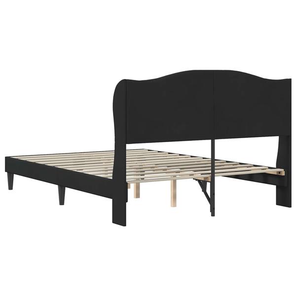 Grote foto vidaxl bedframe met hoofdeinde zwart 120 x 190 cm fluweel antiek en kunst stoelen en banken
