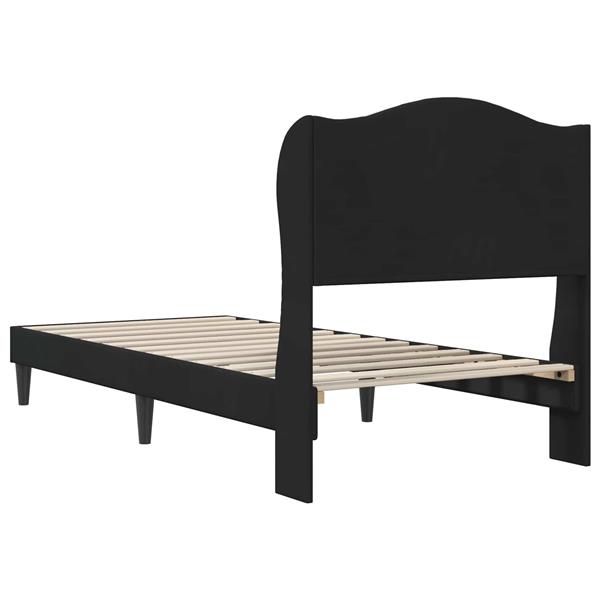 Grote foto vidaxl bedframe met hoofdeinde zwart 100 x 200 cm fluweel antiek en kunst stoelen en banken