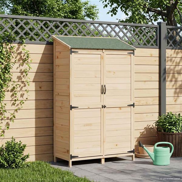 Grote foto vidaxl tuinschuur naturel 106 5 x 56 x 176 cm bewerkt hout tuin en terras tuinhuisjes en blokhutten