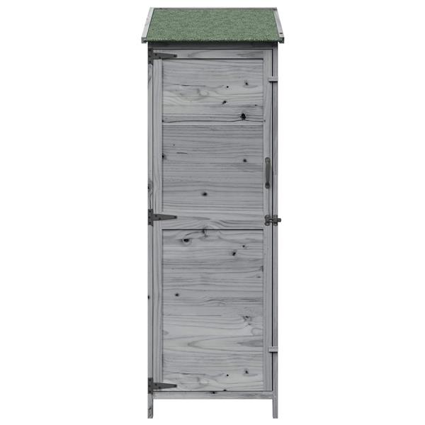 Grote foto vidaxl tuinschuur grijs 59 5 x 56 x 176 5 cm bewerkt hout tuin en terras tuinhuisjes en blokhutten