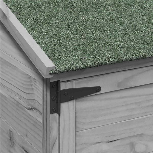 Grote foto vidaxl tuinschuur grijs 59 5 x 56 x 176 5 cm bewerkt hout tuin en terras tuinhuisjes en blokhutten