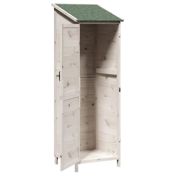 Grote foto vidaxl tuinschuur wit 59 5 x 56 x 176 5 cm bewerkt hout tuin en terras tuinhuisjes en blokhutten