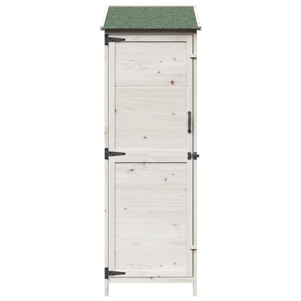 Grote foto vidaxl tuinschuur wit 59 5 x 56 x 176 5 cm bewerkt hout tuin en terras tuinhuisjes en blokhutten