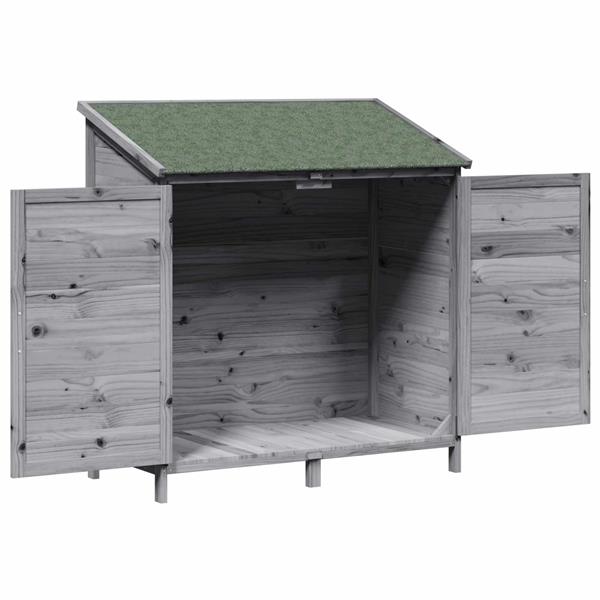 Grote foto vidaxl tuinschuur grijs 106 5 x 56 x 113 5 cm bewerkt hout tuin en terras tuinhuisjes en blokhutten