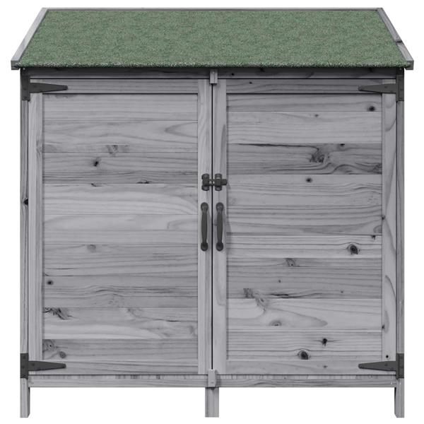 Grote foto vidaxl tuinschuur grijs 106 5 x 56 x 113 5 cm bewerkt hout tuin en terras tuinhuisjes en blokhutten