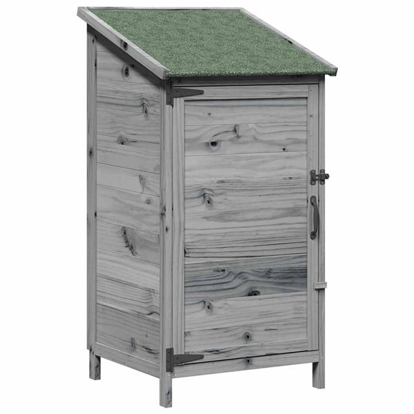 Grote foto vidaxl tuinschuur grijs 59 x 56 x 113 5 cm bewerkt hout tuin en terras tuinhuisjes en blokhutten