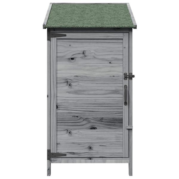 Grote foto vidaxl tuinschuur grijs 59 x 56 x 113 5 cm bewerkt hout tuin en terras tuinhuisjes en blokhutten