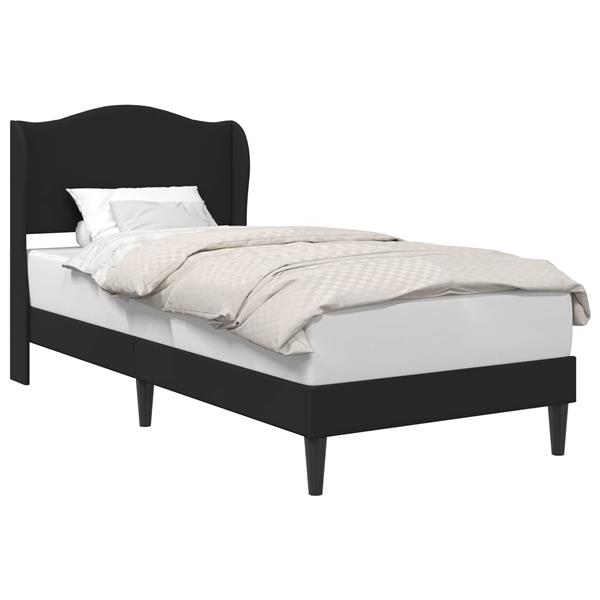 Grote foto vidaxl bedframe met hoofdeinde zwart 100 x 200 cm kunstleer antiek en kunst stoelen en banken