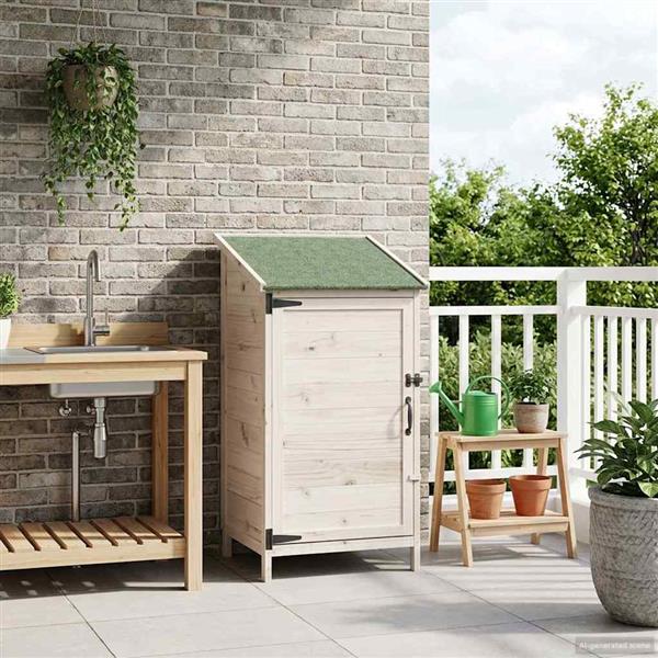 Grote foto vidaxl tuinschuur wit 59 x 56 x 113 5 cm bewerkt hout tuin en terras tuinhuisjes en blokhutten