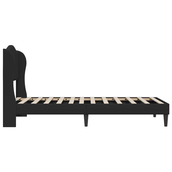 Grote foto vidaxl bedframe met hoofdeinde zwart 90 x 190 cm kunstleer antiek en kunst stoelen en banken