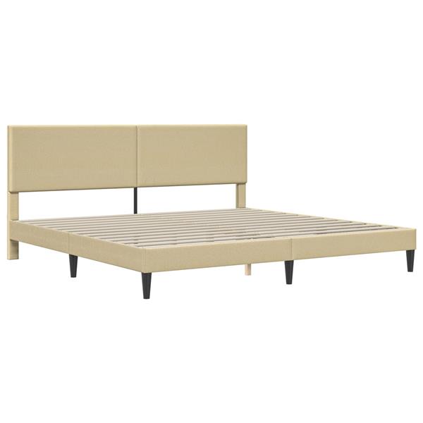 Grote foto vidaxl bedframe lichtgroen grijs 180 x 200 cm katoen stof antiek en kunst stoelen en banken