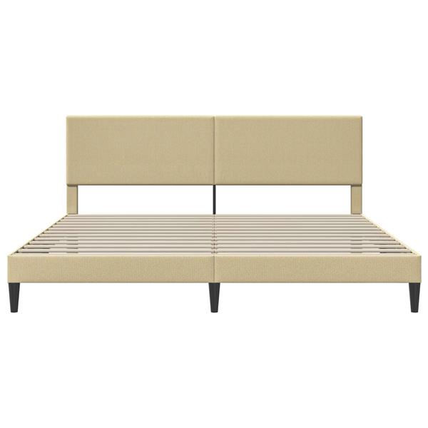 Grote foto vidaxl bedframe lichtgroen grijs 180 x 200 cm katoen stof antiek en kunst stoelen en banken