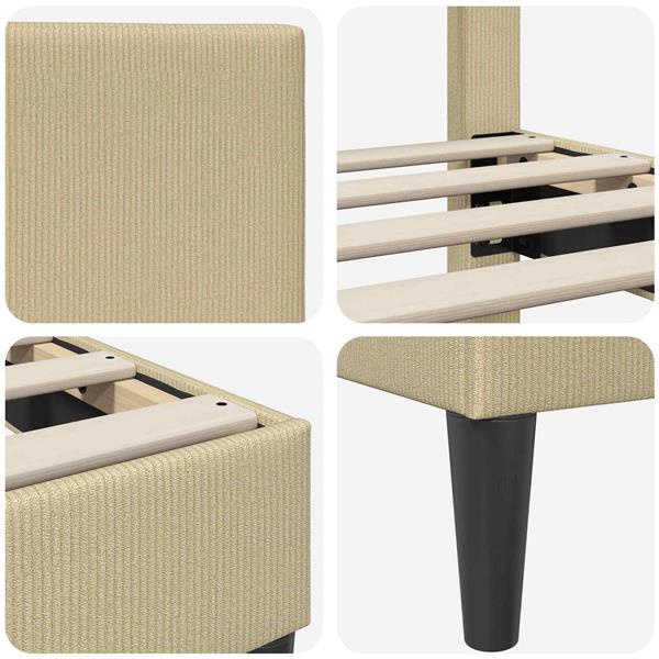 Grote foto vidaxl bedframe lichtgroen grijs 180 x 200 cm katoen stof antiek en kunst stoelen en banken