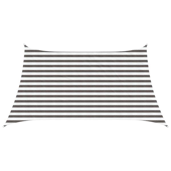 Grote foto vidaxl zonneschaduwzeil lichtgrijs en wit. 3 4 x 2 m hdpe tuin en terras overige tuin en terras