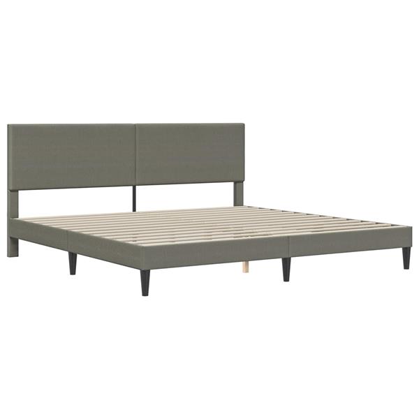 Grote foto vidaxl bedframe met hoofdeinde lichtgrijs 180 x 200 cm katoen stof antiek en kunst stoelen en banken