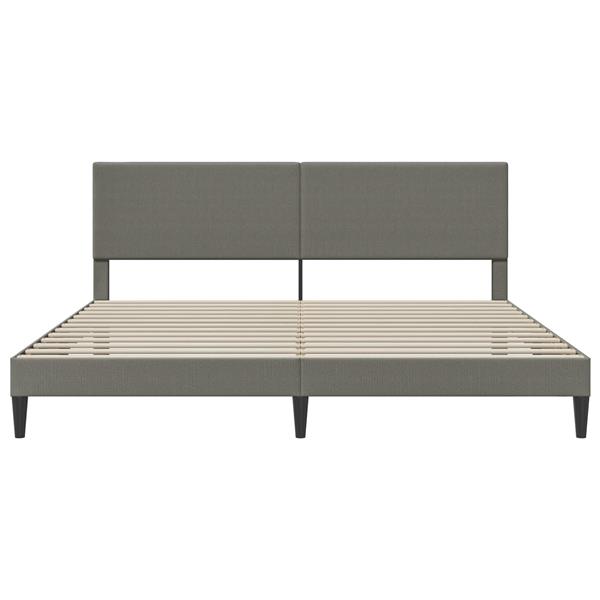 Grote foto vidaxl bedframe met hoofdeinde lichtgrijs 180 x 200 cm katoen stof antiek en kunst stoelen en banken